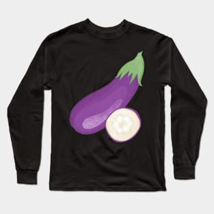 Eggplant Veggie Sticker Long Sleeve T-Shirt